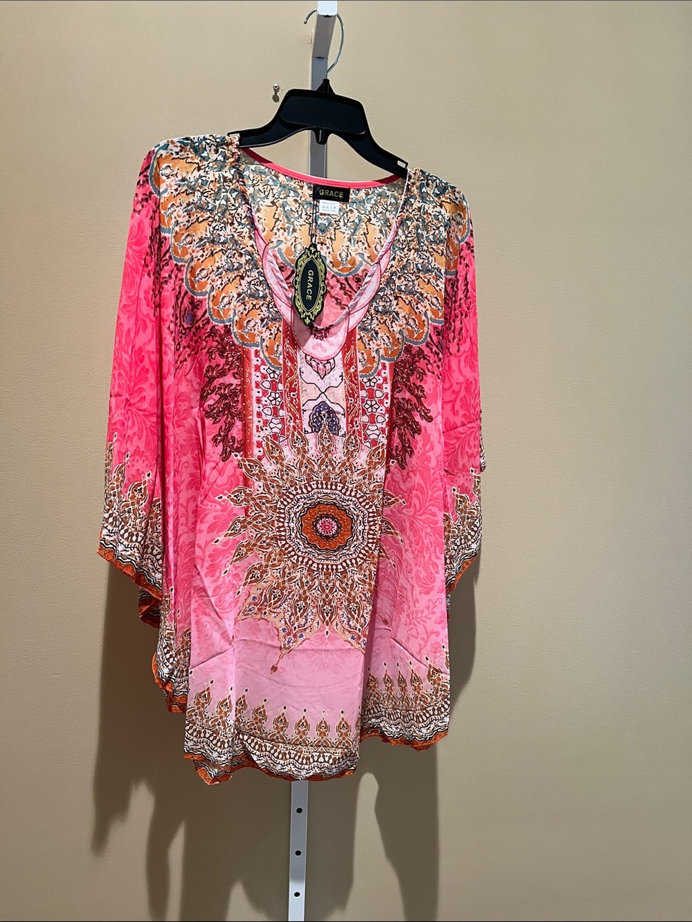 Grace Bright Pink Paisley Medallion Tunic